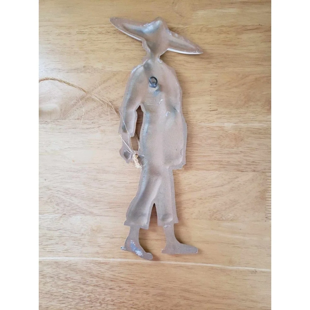 Southwestern Metal Wall Art Mexican Folk Scene Man Donkey Plaque